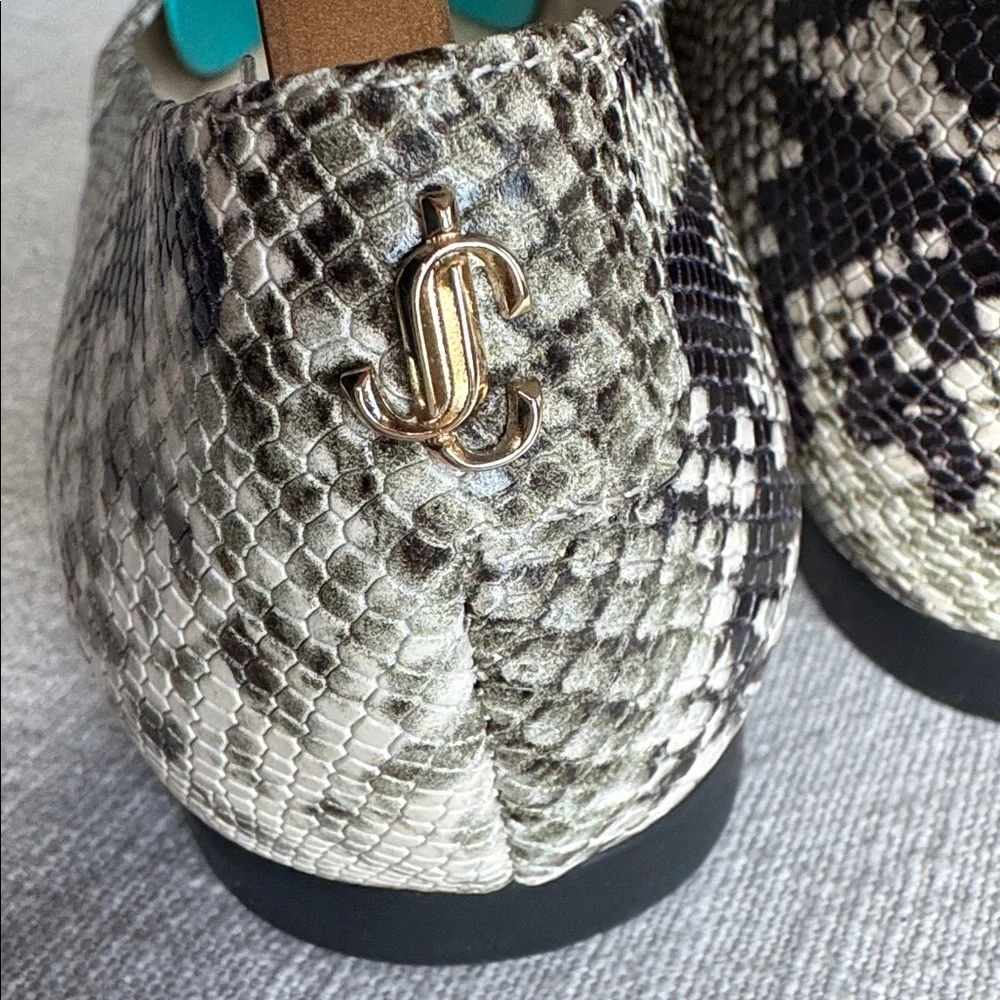 JIMMY CHOO Modell Squared Toe Snake Flats Sz 36